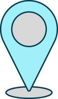 emplacement carte point gris et turquoise icône. vecteur
