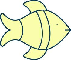 Jaune poisson dessin animé icône ou symbole. vecteur