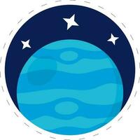 illustration de Neptune planète avec étoiles bleu cercle Contexte. vecteur