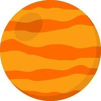 Orange Mercure planète icône dans plat style. vecteur