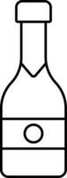 isolé Champagne bouteille icône dans noir ligne art. vecteur