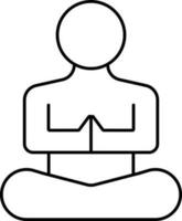 isolé namaste yoga pose icône dans ligne art. vecteur