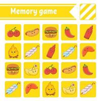 jeu de mémoire pour les enfants vecteur