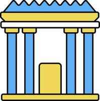 isolé seconde temple icône dans Jaune et bleu couleur. vecteur