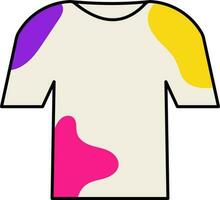 Couleur éclaboussure T-shirt icône dans plat style. vecteur