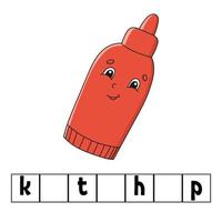 mots mignon puzzle ketchup vecteur