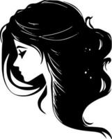 cheveux, noir et blanc vecteur illustration