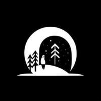 hiver - noir et blanc isolé icône - vecteur illustration