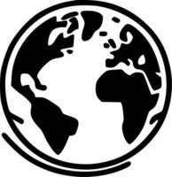 globe - noir et blanc isolé icône - vecteur illustration