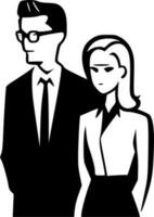 des couples - minimaliste et plat logo - vecteur illustration