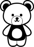 nounours ours, noir et blanc vecteur illustration