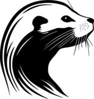 loutre, noir et blanc vecteur illustration