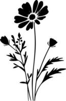 fleurs sauvages - minimaliste et plat logo - vecteur illustration