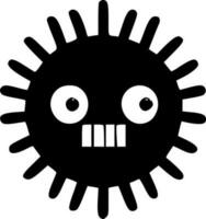 virus - noir et blanc isolé icône - vecteur illustration