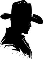 cow-boy, noir et blanc vecteur illustration