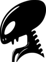 extraterrestre - noir et blanc isolé icône - vecteur illustration