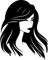 cheveux, noir et blanc vecteur illustration