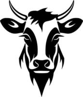 vache - noir et blanc isolé icône - vecteur illustration
