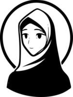 Islam - noir et blanc isolé icône - vecteur illustration