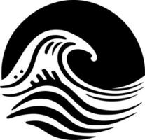 vague - noir et blanc isolé icône - vecteur illustration