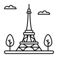 moderne conception icône de Eiffel la tour vecteur