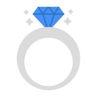 icône de téléchargement premium de la bague en diamant vecteur