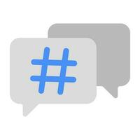modifiable conception icône de hashtag message vecteur