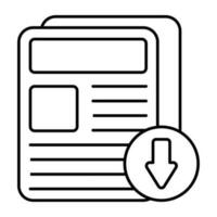 une conception d'icône de téléchargement de fichier vecteur