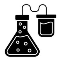 une icône de conception modifiable de flacon chimique avec compte-gouttes montrant le concept d'expérience vecteur