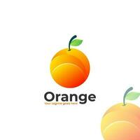 Orange logo vecteur conception avec élégant gradation style, fruit logo, jus, nature, Frais