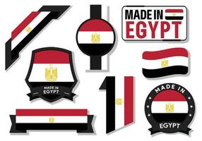 collection de fabriqué dans Egypte badges Étiquettes Egypte drapeaux dans ruban vecteur illustration gratuit vecteur