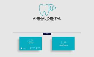 illustration vectorielle de modèle de logo de consultation animale dentaire avec carte de visite vecteur