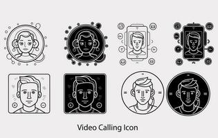 vidéo appel icône contour style Facile ensemble de vidéo conférence en relation vecteur ligne icônes, appel vidéo ligne icône. minimal vecteur illustration, Facile contour Icônes