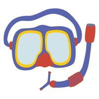 icône de masque et tuba de plongée. élément de costume pour immersion dans l'eau. sport sous-marin, équipement de divertissement vecteur