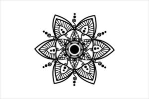 dessiné à la main mandala avec floral motifs. ornemental mandala adulte coloration livre page. mandala modèle pour henné, Mehndi, tatouage, et décoration. vecteur
