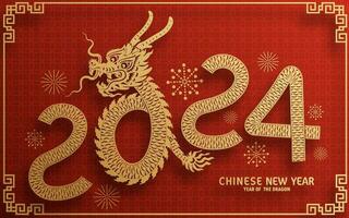 content chinois Nouveau année 2024 année de le chinois dragon zodiaque vecteur