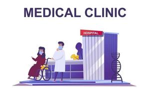 concept web clinique médicale dans un style plat vecteur