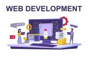 concept de développement Web dans un style plat vecteur