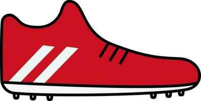 rouge et blanc pointe des chaussures plat icône. vecteur