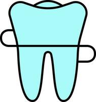 les dents nettoyage icône dans bleu couleur. vecteur
