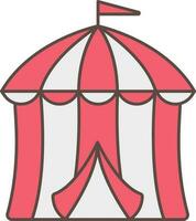 cirque tente icône dans gris et rouge couleur. vecteur