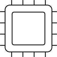 noir ligne art illustration de puce électronique icône. vecteur