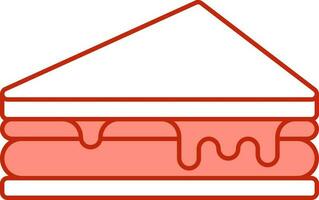 illustration de sandwich icône dans lumière rouge et blanc couleur. vecteur