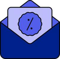 remise offre message ou courrier bleu icône. vecteur