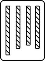 Haut alignement sqaure icône dans noir ligne art. vecteur