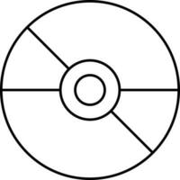 disque icône ou symbole dans noir ligne art. vecteur