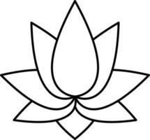 isolé lotus fleur icône dans ligne art. vecteur