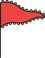 rouge et Jaune triangulaire drapeau icône dans plat style. vecteur