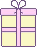 cadeau boîte icône dans violet et Jaune couleur. vecteur