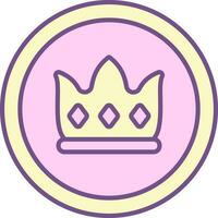 couronne bouton icône dans violet et Jaune couleur. vecteur